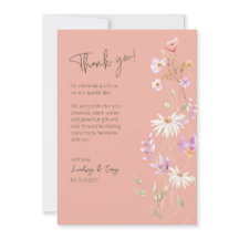 Carte de remerciement de mariage Fleurs sauvages r