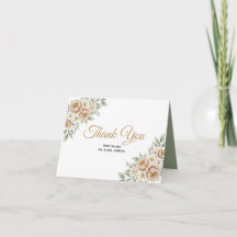Carte de remerciement de mariage florale au pivoin