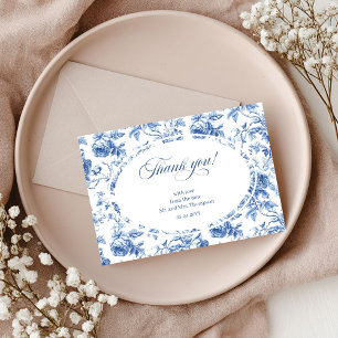 Remerciements Carte de remerciement de mariage florale bleu mari