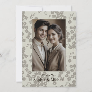 Remerciements Carte de remerciement de mariage florale moderne f