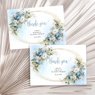 Remerciements Carte de remerciement de mariage florale poussiére