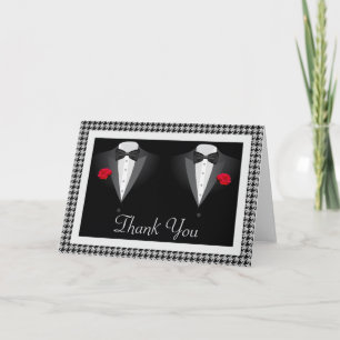 Remerciements Carte de remerciement de mariage gay avec deux smo