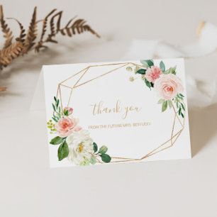 Remerciements Carte de remerciement de mariage géométrique flora