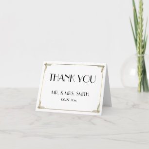 Remerciements Carte de remerciement de mariage Great Gatsby blan