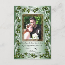 Remerciements Carte de remerciement de mariage irlandais trèfles