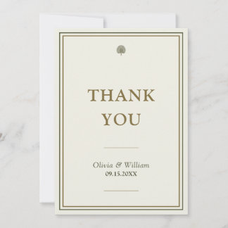Remerciements Carte de remerciement de mariage Ivory & Gold Palm