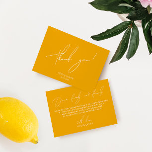 Remerciements Carte de remerciement de mariage jaune simple mini