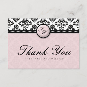 Remerciements Carte de remerciement de mariage Lavande Damask Mo