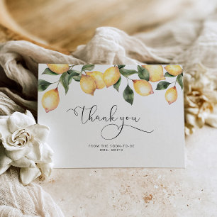 Remerciements Carte de remerciement de mariage lemon aquarelle