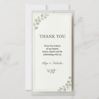 Remerciements Carte de remerciement de mariage minimal élégant