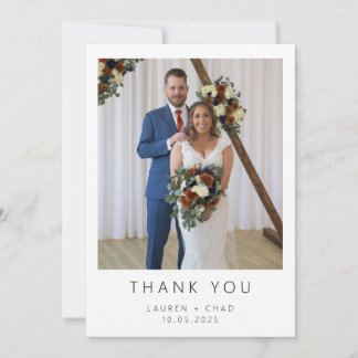 Remerciements Carte de remerciement de mariage minimaliste