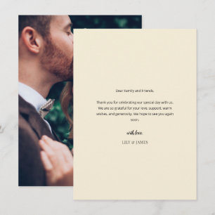 Remerciements Carte de remerciement de mariage minimaliste moder