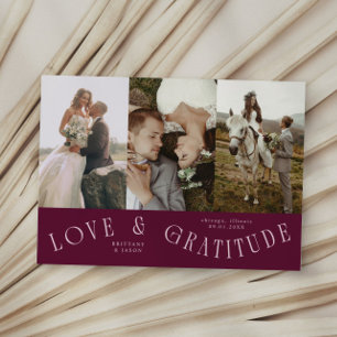 Remerciements Carte de remerciement de mariage multi-photos Cran
