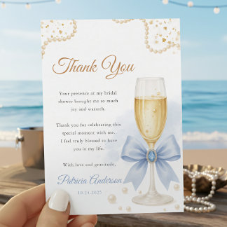 Remerciements Carte de remerciement de mariage Pearls & Prosecco