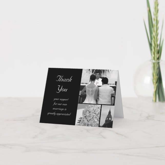 Remerciements Carte de remerciement de mariage personnalisable (Devant)
