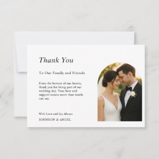 Remerciements Carte de remerciement de mariage personnalisée