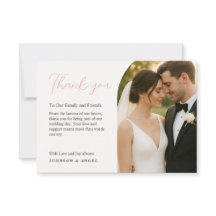 Carte de remerciement de mariage personnalisée