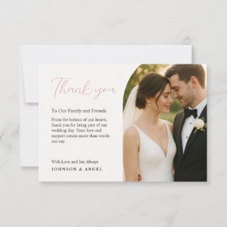 Remerciements Carte de remerciement de mariage personnalisée