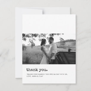 Remerciements Carte de remerciement de mariage photo à la machin