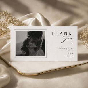 Remerciements Carte de remerciement de mariage photo carrée mini