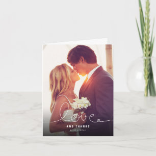 Remerciements Carte de remerciement de mariage photo cœur de lig