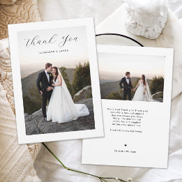 Remerciements Carte de remerciement de mariage photo écriture dé