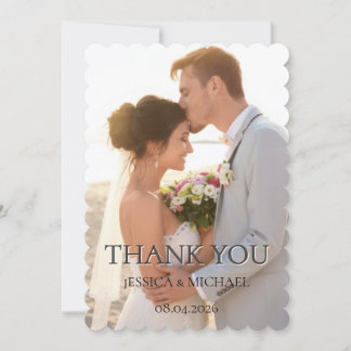 Remerciements Carte de remerciement de mariage photo élégante et