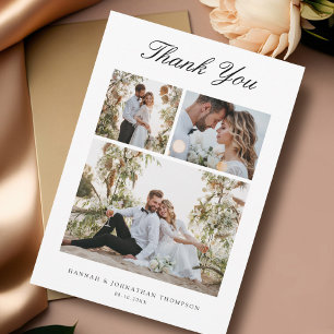 Remerciements Carte de remerciement de mariage photo élégante Sc