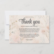 Carte de remerciement de mariage photo Love in Blo