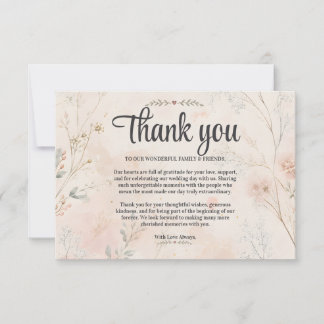 Remerciements Carte de remerciement de mariage photo Love in Blo