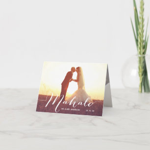 Remerciements Carte de remerciement de mariage photo Mahalo