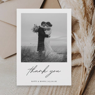 Remerciements Carte de remerciement de mariage photo minimaliste