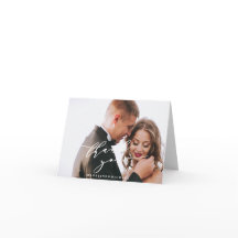 Carte de remerciement de mariage photo pliée