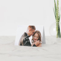 Carte de remerciement de mariage photo pliée