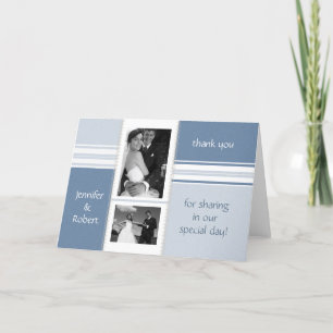 Remerciements Carte de remerciement de mariage photo Shades of B