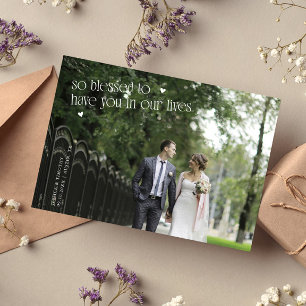Remerciements Carte de remerciement de mariage photo 'Si Bénis'