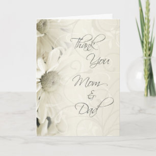 Remerciements Carte de remerciement de mariage pour les parents