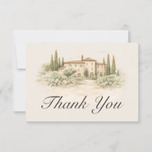 Carte de remerciement de mariage romantique italie