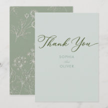 carte de remerciement de mariage simple minimalist