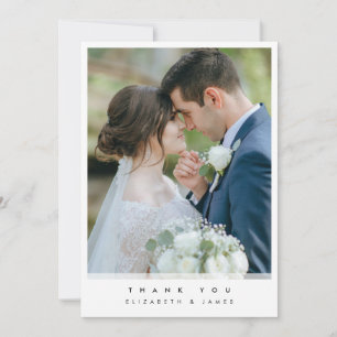 Remerciements Carte de remerciement de mariage simple photo