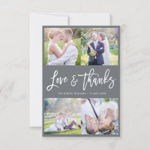 Remerciements Carte de remerciement de mariage unique à l'écritu