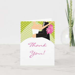 Remerciements Carte de remerciement de mariage verte pour les ma