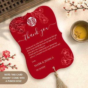 Remerciements Carte de remerciement de mariage vietnamien biling