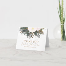 Carte de remerciement de mariage Winter Evergreen