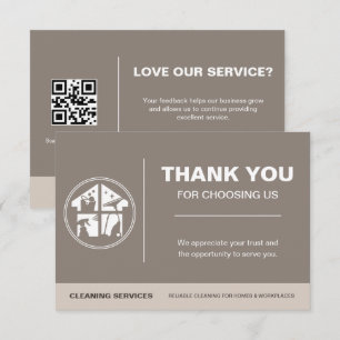 Remerciements Carte de remerciement de marque de service de nett
