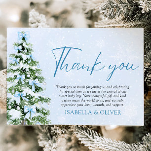 Remerciements Carte de remerciement de Noël avec sapin et rubans