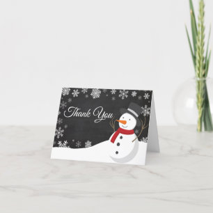 Remerciements Carte de remerciement de Noël d'hiver Bonhomme de