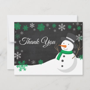 Remerciements Carte de remerciement de Noël d'hiver Bonhomme de