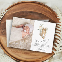 Carte de remerciement de photo de Baby Shower Cute