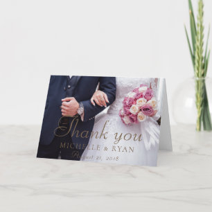 Remerciements Carte de remerciement de photo de mariage